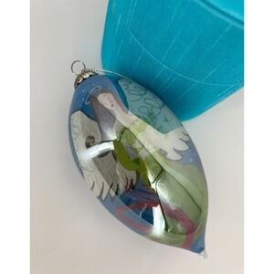 Pier 1 Christmas Ornament 2006 Glass Li Bien Angel with‎ Blue Padded Holder Case